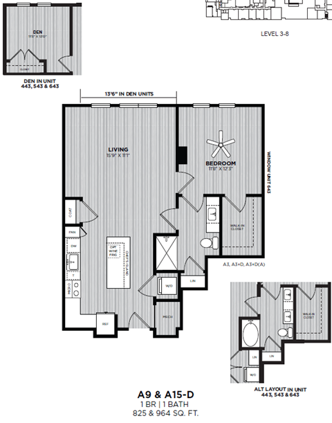 A black and white image of a floor plan for an apartment.